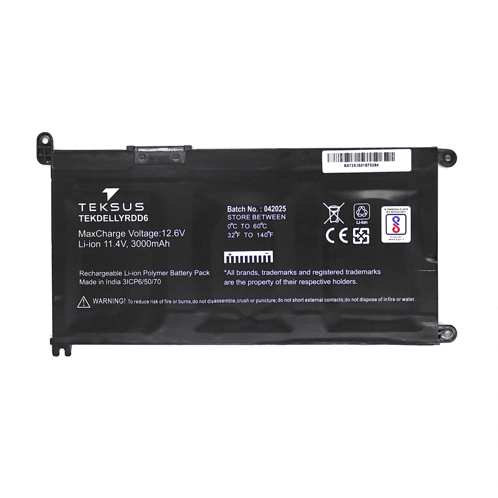 Teksus Laptop Battery Compatible For Dell Vostro 5490 | YRDD6 view 2